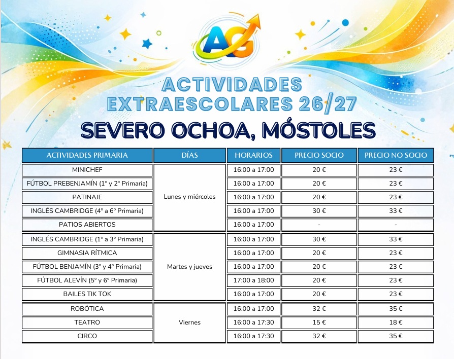 Extraescolares primaria 26/27