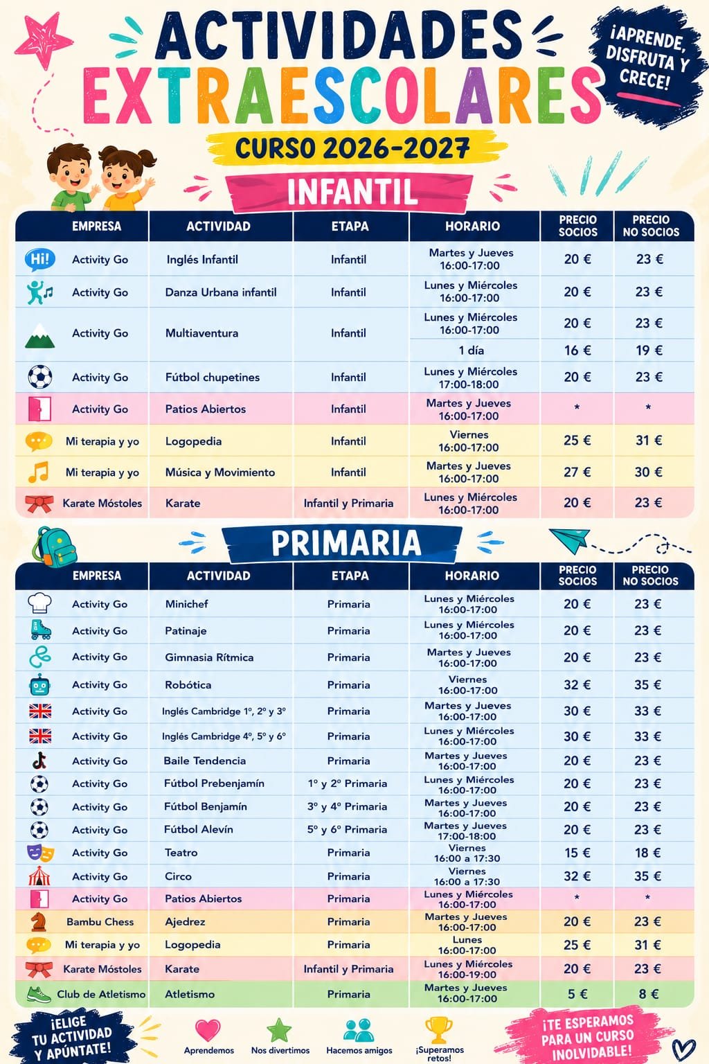 Actividdes extraescolares 26-27